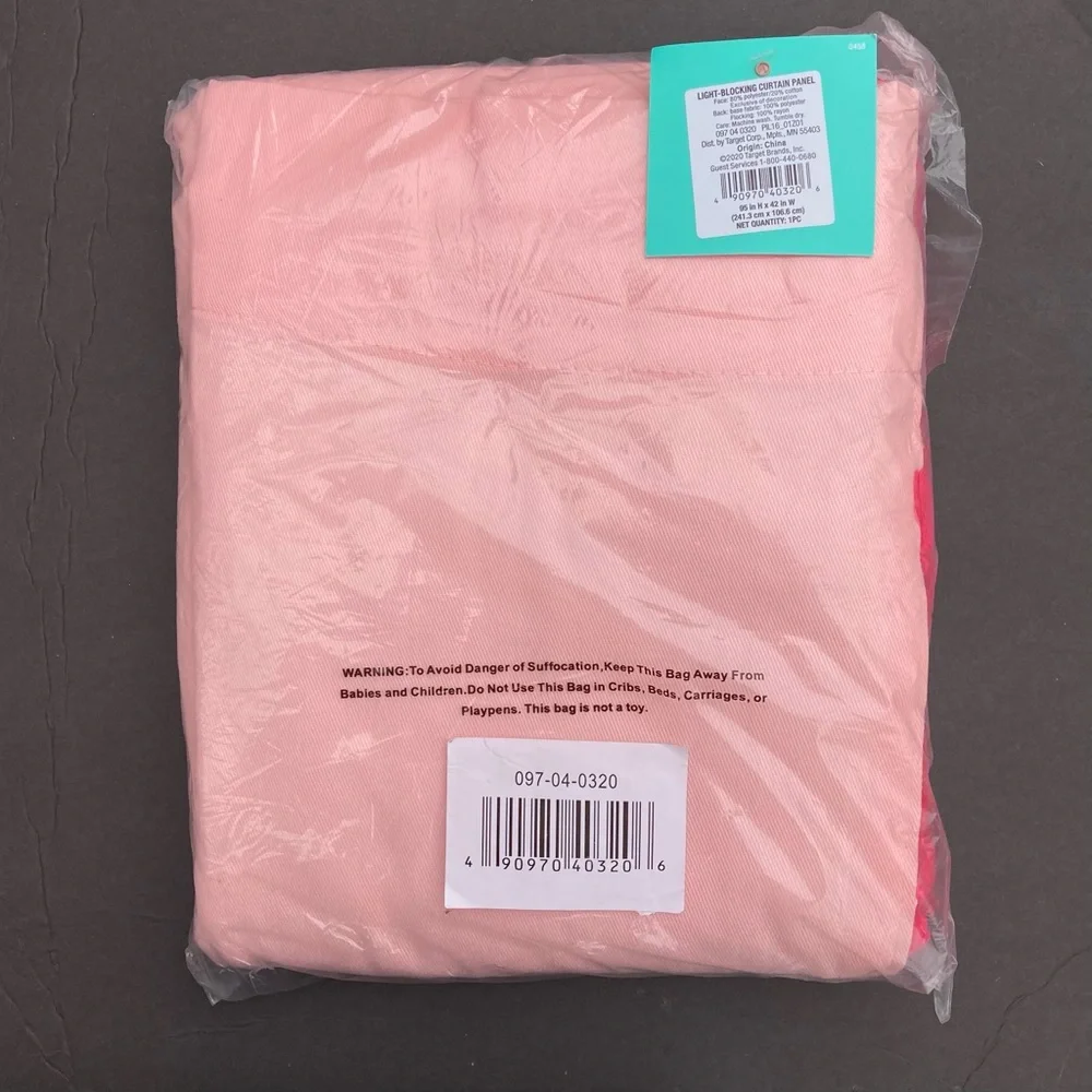 Pillowfort Curtains Pair Pink With Tassels 95” x 42” Light Blocking New